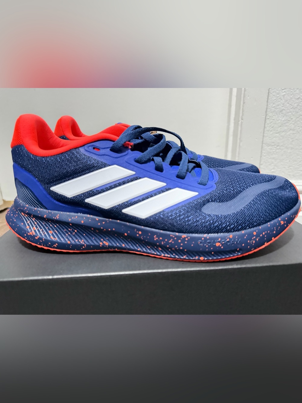 SOLDm! adidas  Navy & Orange Athletic Sneakers with White Stripes Mens size